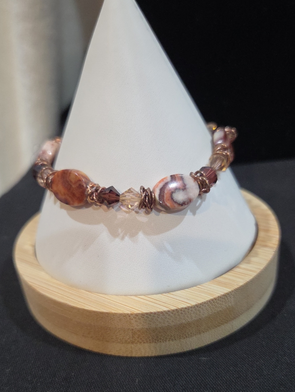 TAN JASPER STRETCH BRACELET